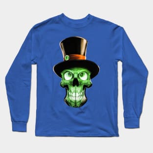 Green Skull with a Tophat Long Sleeve T-Shirt